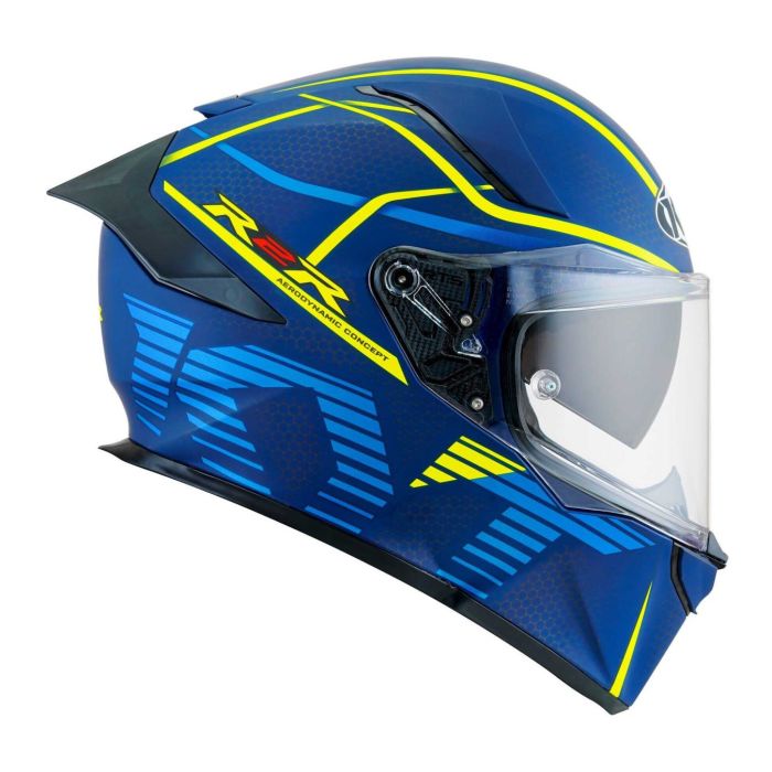 Casco Integrale Kyt R2r Concept Matt Blue/yellow