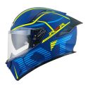 Casco Integrale Kyt R2r Concept Matt Blue/yellow