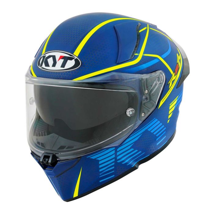 Casco Integrale Kyt R2r Concept Matt Blue/yellow