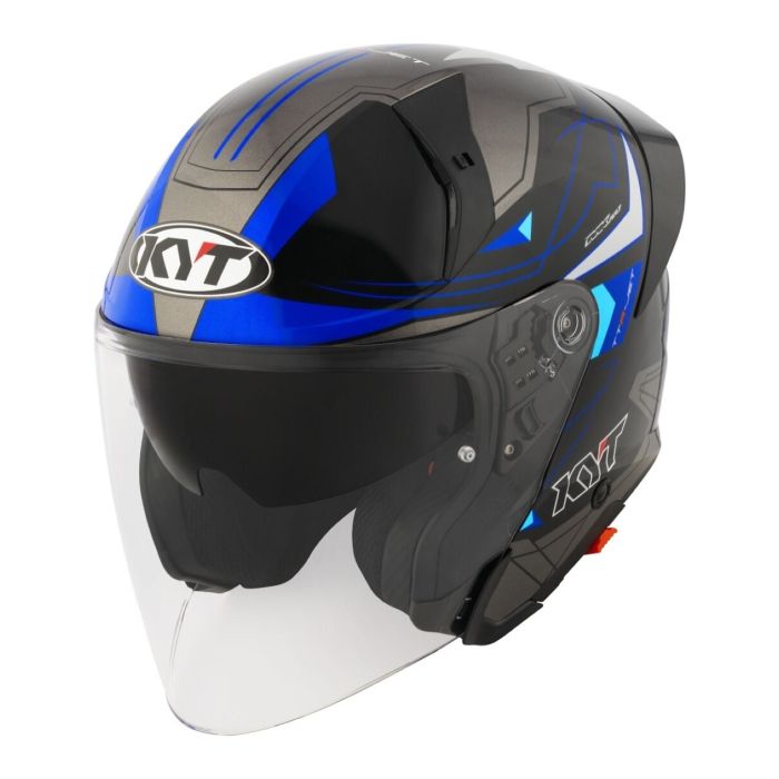 Casco Jet Kyt Ttr-jet Led Black/blue