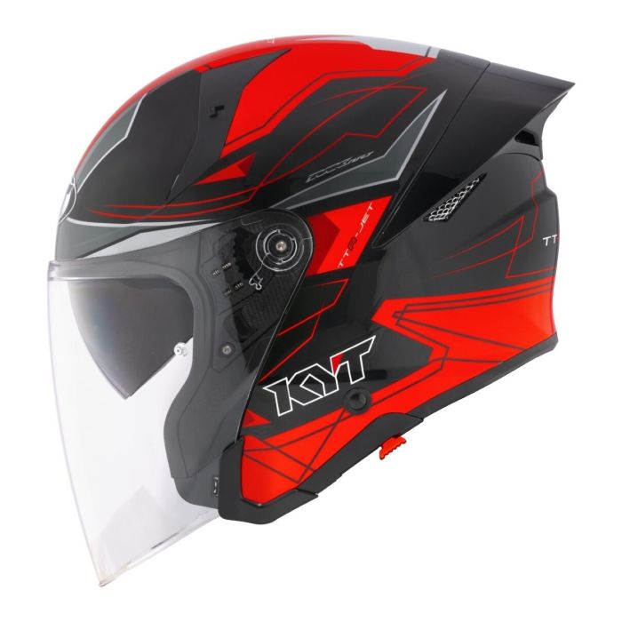 Casco Jet Kyt Ttr-jet Led Black/red