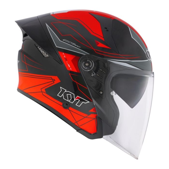 Casco Jet Kyt Ttr-jet Led Black/red
