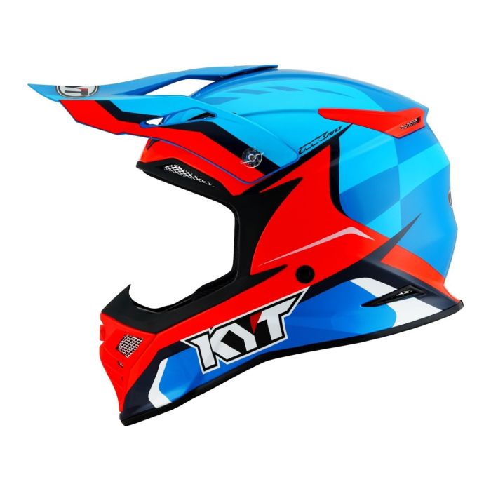 Casco Off-road Kyt Skyhawk Glowing Blue/orange Fluo