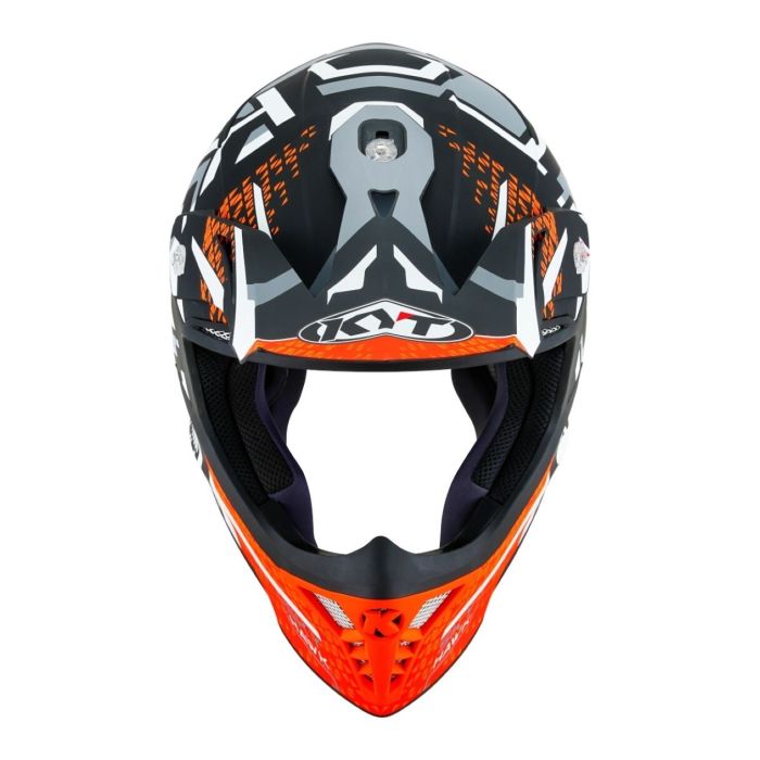 Casco Off-road Kyt Skyhawk Hyperflow Matt Grey Orange