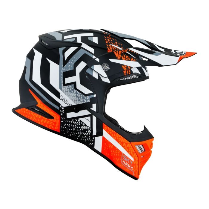 Casco Off-road Kyt Skyhawk Hyperflow Matt Grey Orange