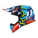 Casco Off-road Kyt Skyhawk Hyperflow Matt Light Blue/red