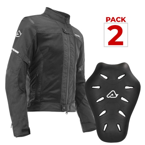 Giacca Estiva Uomo Acerbis Ramsey Nero + Protezione schiena L2