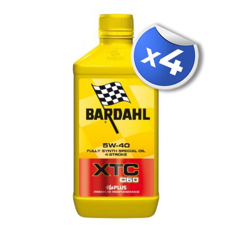 4 Lt. Olio Bardahl Xtc C60 5w40 Moto Conf. 1Lt.