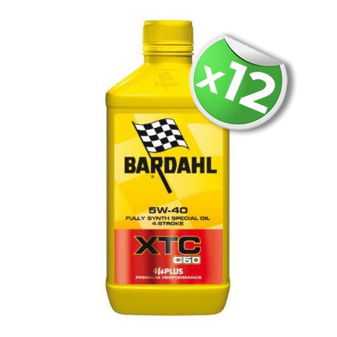 12 Lt. Olio Bardahl Xtc C60 5w40 Moto Conf. 1Lt.