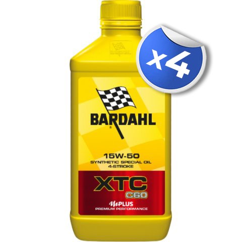 4 Lt. Olio Bardahl Xtc C60 15w50 Moto Conf. 1Lt.