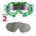 Maschera Cross Extreme 730x Verde + 1 Visiera Fumè