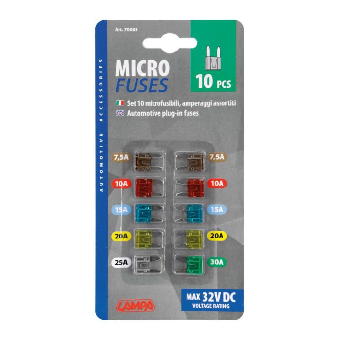 Cartellina Micro Fusibili 10pz Lampa 70085