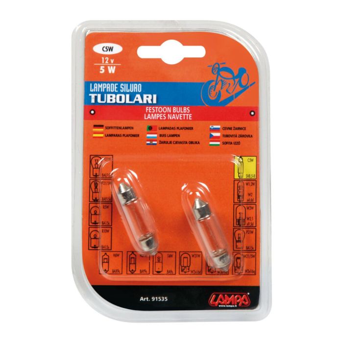 Lámpara torpedera 12v - C5W - 11x35 mm - 5W