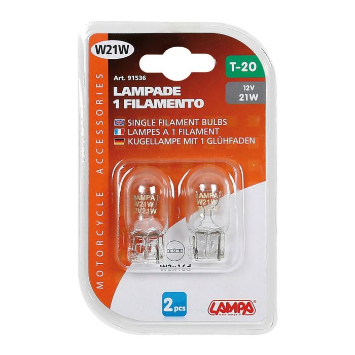12v Lampada Zoccolo Vetro - W21w - 21w