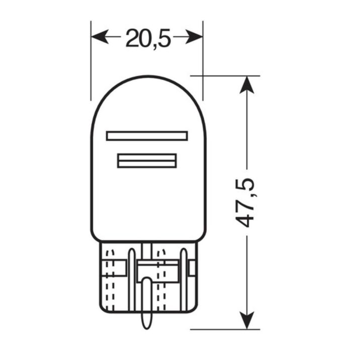 12v Lampada Zoccolo Vetro - W21/5w - 21w