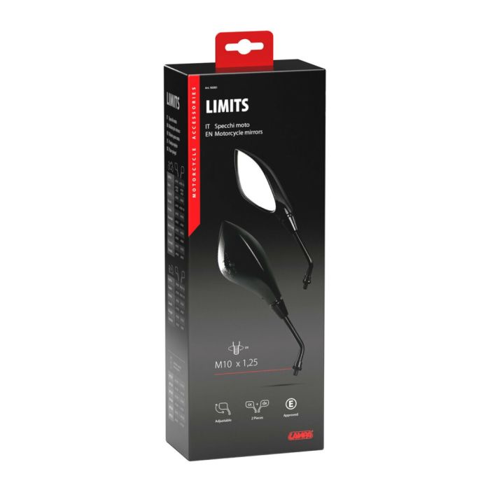Coppia Di Specchi Omologati Lampa Limits Filettatura 10mm