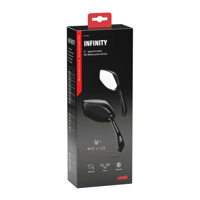 Coppia Di Specchi Omologati Lampa Infinity Filettatura 10mm