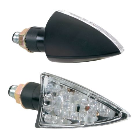 Coppia Frecce Al Led Lampa Omologate Mod Spike 12v Nere