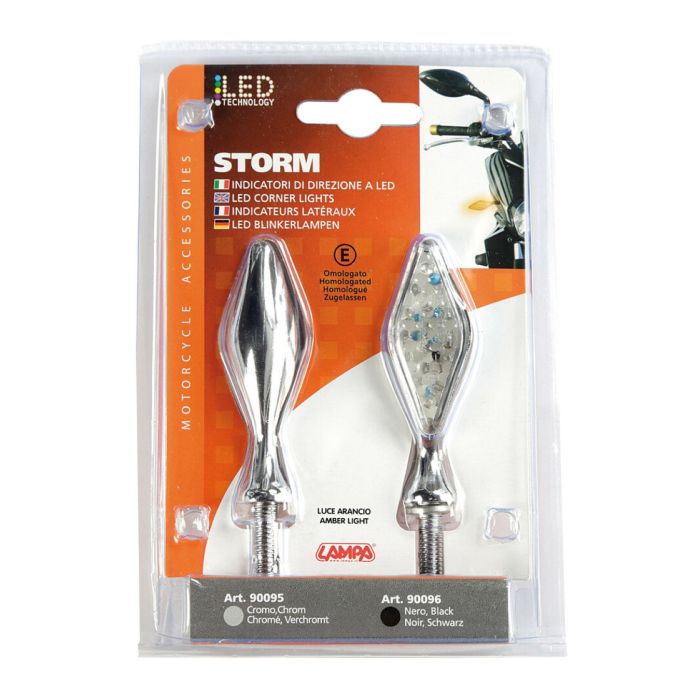 Par de flechas cromadas Mod Storm Led cristal blanco