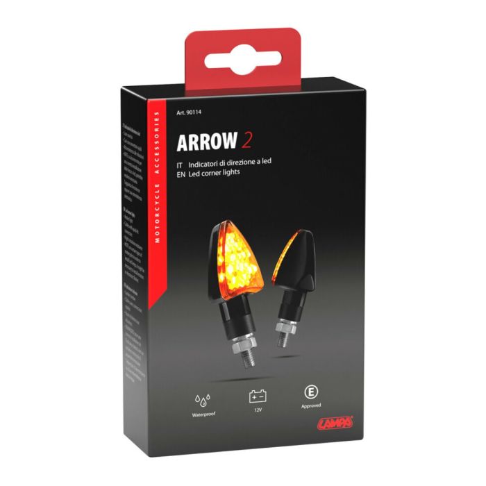 Coppia Frecce Al Led Lampa Omologate Mod Arrow Nere