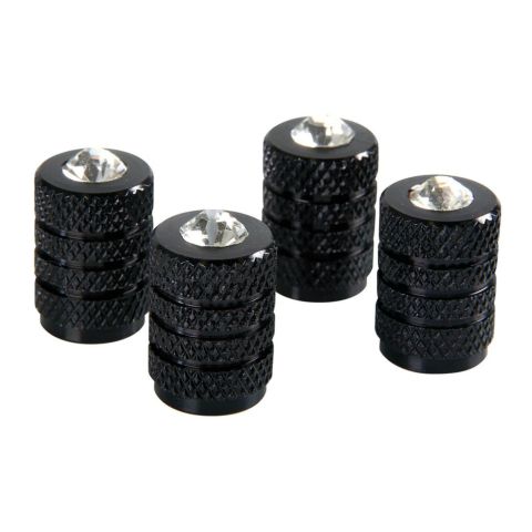 Jeu de 4 couvercles de valve noirs + cristaux