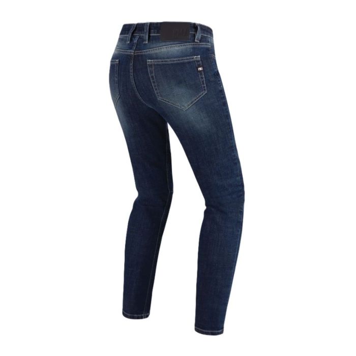 Jeans Moto Pmj New Rider Donna Made In Italy Blue