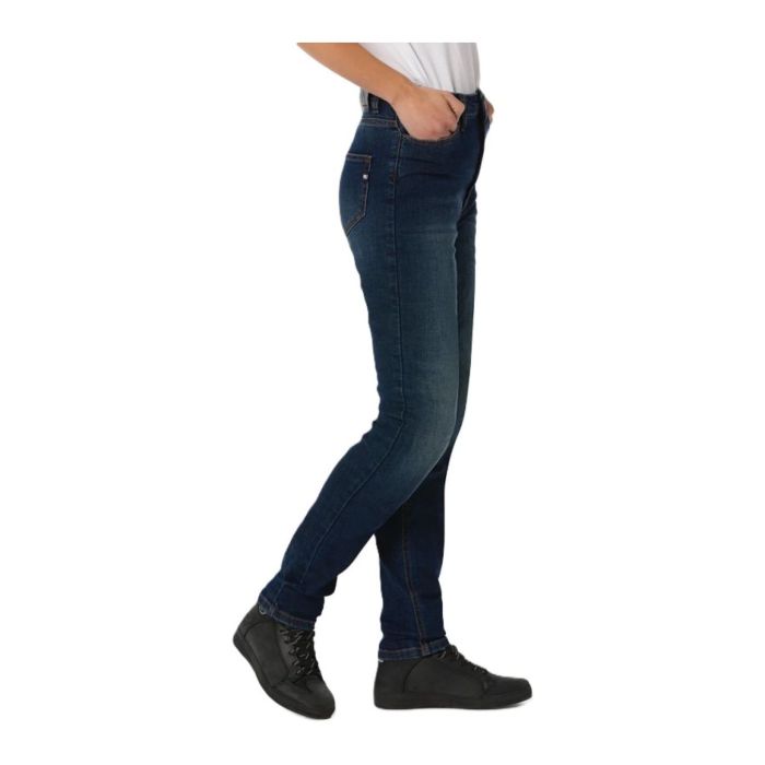 Jeans Moto Pmj Sara Vita Alta Made In Italy Blue