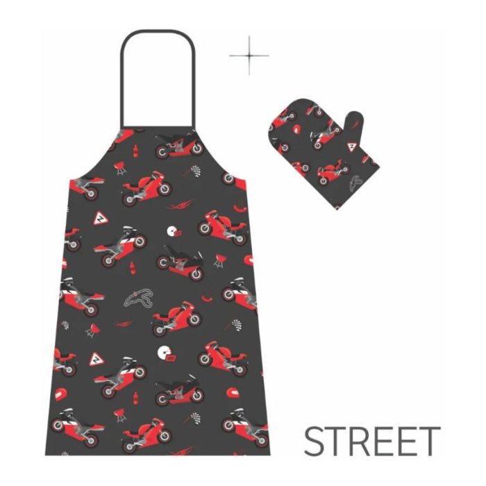 Set Da Cucina Grembiule + Guanto Forno Street
