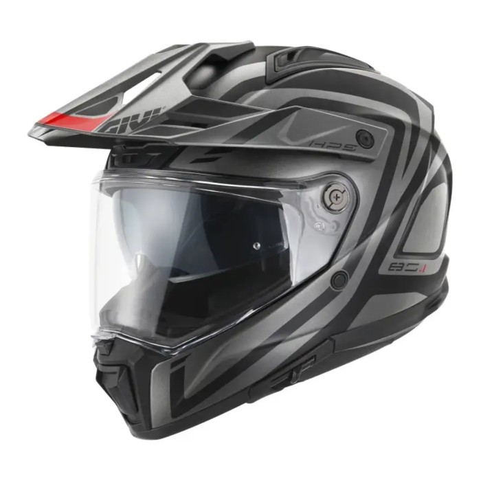 Casco Enduro Givi 80.1 Apex Nero Opaco Rosso