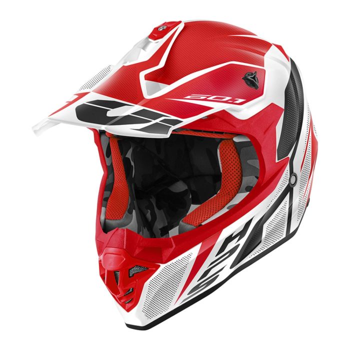 Casco Cross Givi 60.1 Invert Rosso Bianco Nero