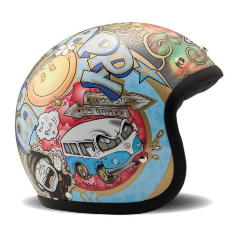Casco Jet Dmd Retro Design Woodstock