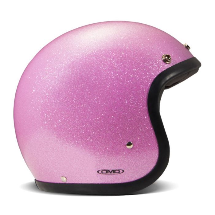 Casco Jet Dmd Retro Color Glitter Pink