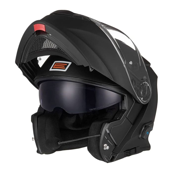 Delta Solid Matt Black Modular Helmet with Bluetooth Origine
