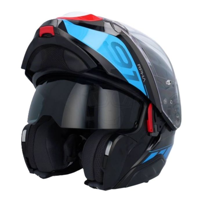 Casco Modulare Hjc Rpha 91 Rafino Nero Blu Rosso