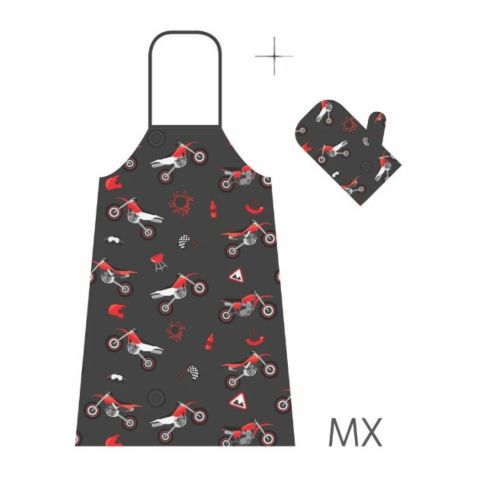 Set Da Cucina Grembiule + Guanto Forno Mx