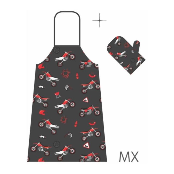 Set Da Cucina Grembiule + Guanto Forno Mx