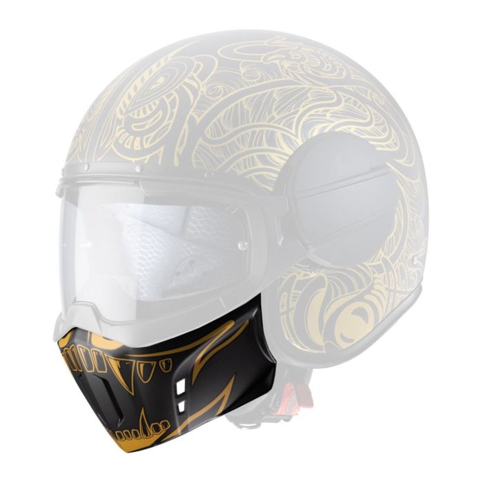 Mentoniera Nera Con Grafica Maori Oro Caberg Per Casco Ghost