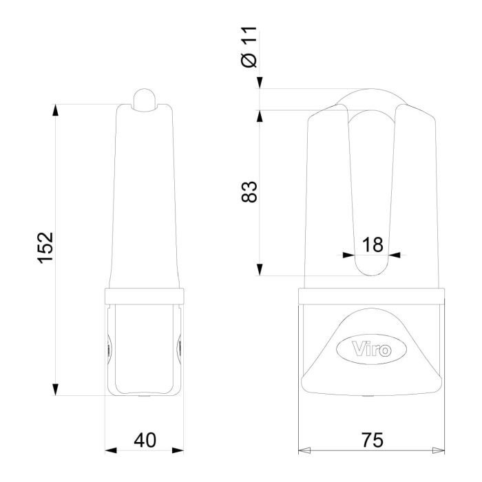 Extreme 11 mm Chrom gepanzert Viro Scheibenschloss