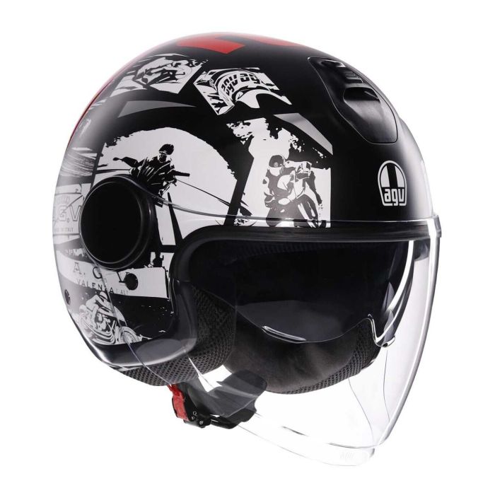 Casco Agv Eteres E2206 History Matt Black/white/red