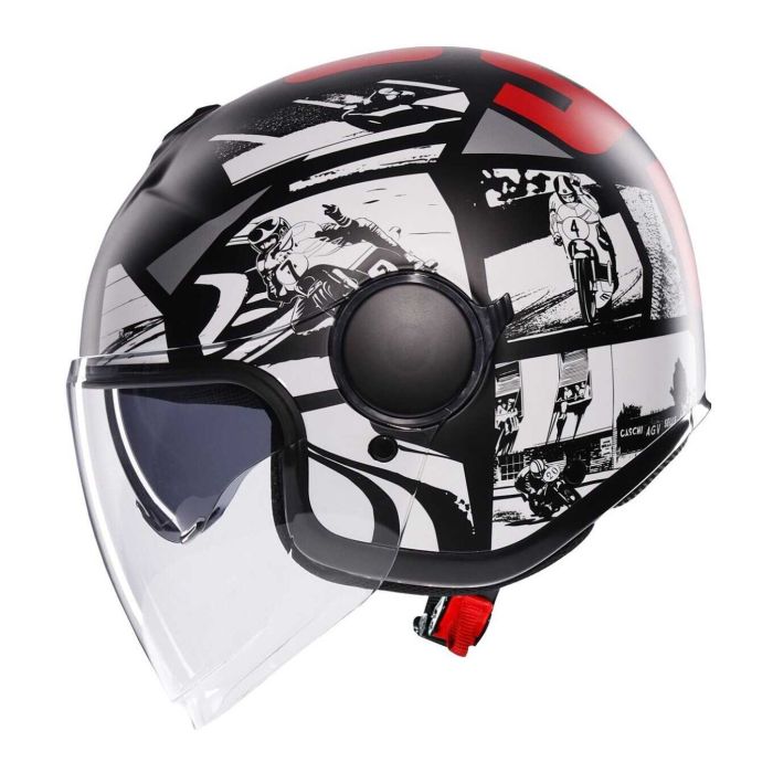Casco Agv Eteres E2206 History Matt Black/white/red