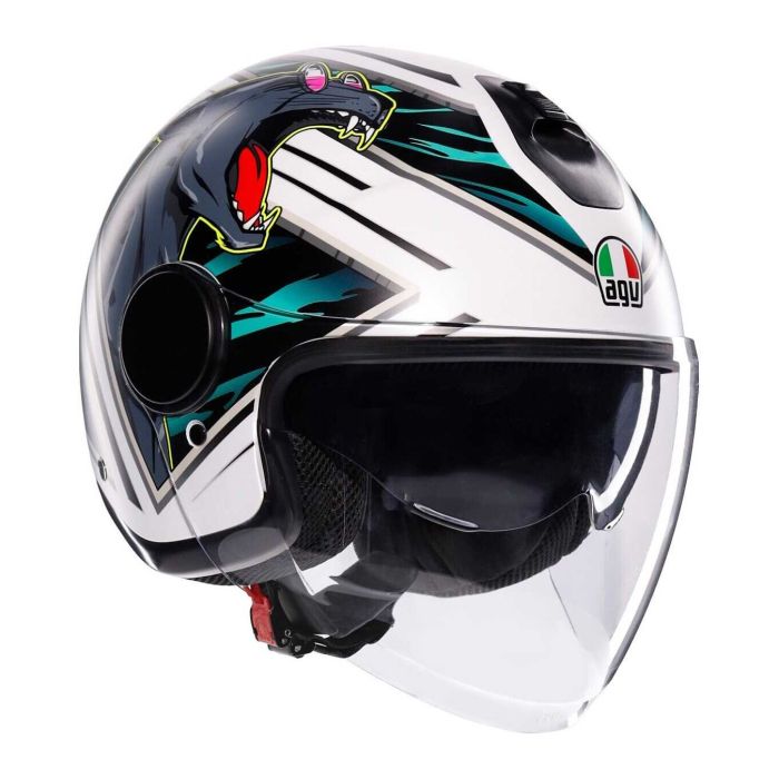 Casco Agv Eteres E2206 Ghepard Matt White/black/gre