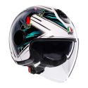 Casco Agv Eteres E2206 Ghepard Matt White/black/gre