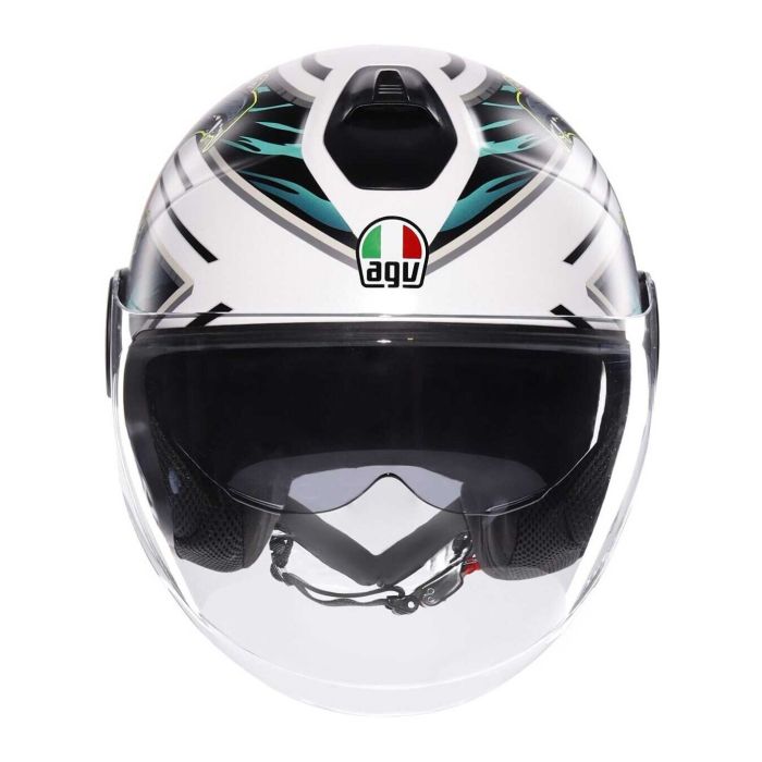 Casco Agv Eteres E2206 Ghepard Matt White/black/gre