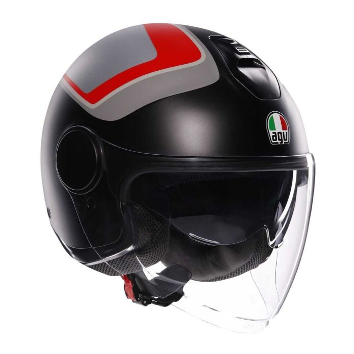 Casco Agv Eteres E2206 Scaglieri Matt Grey/red