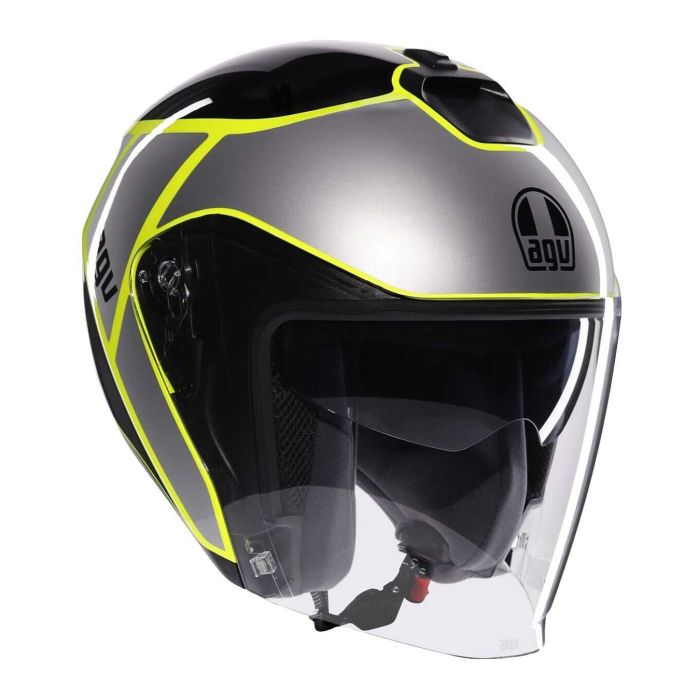 Casco Agv Irides E2206 Davao Black/grey/yellow Fl