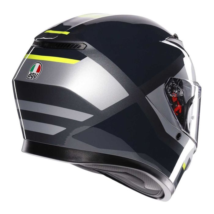 Casco Agv K3 E2206 Shade Grey/yellow Fluo