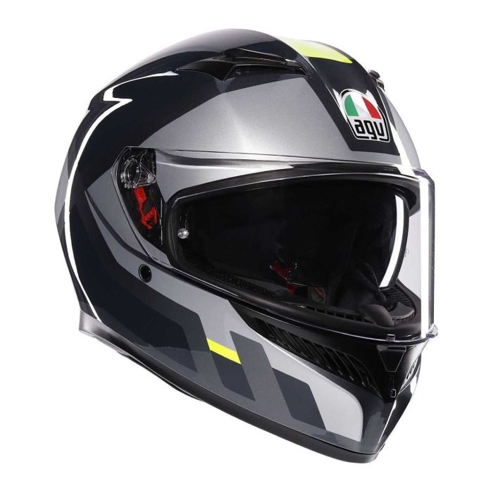 Casco Agv K3 E2206 Shade Grey/yellow Fluo