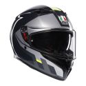 Casco Agv K3 E2206 Shade Grey/yellow Fluo