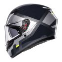 Casco Agv K3 E2206 Shade Grey/yellow Fluo