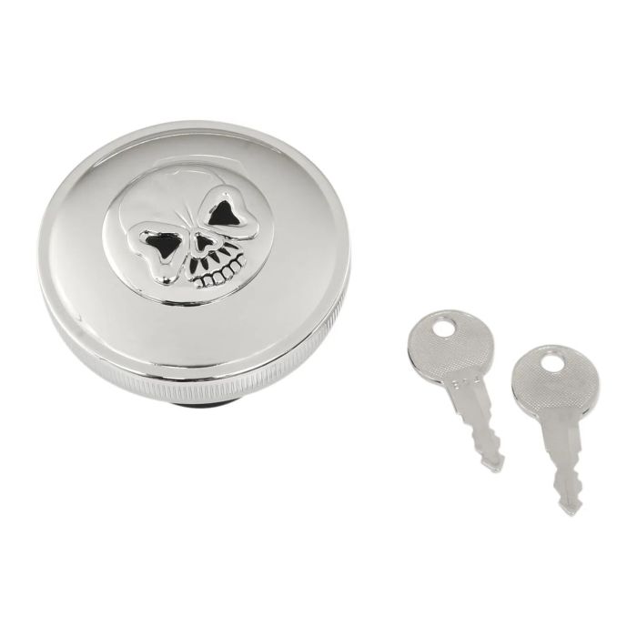 Tappo Benzina Ventilato Con Chiave Per Harley Davidson Skull Chrome